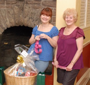 Rath deHouth and Ann McGee sold tickets for some beautiful baskets.  