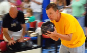 Hibernian bowlers in action.