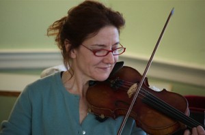 Hollis Payer in her other job--teaching Irish fiddle. 