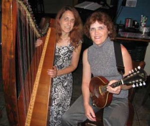 The "Jameson Sisters:" Ellen Tepper on Harp, and singer Terry Kane.