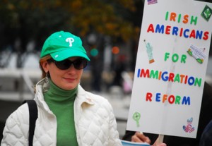 Sarah Conaghan at Monday's Philadelphia rally. 