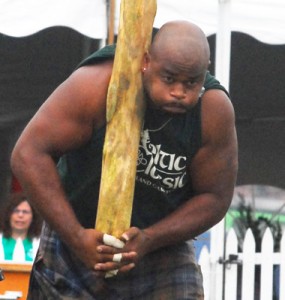 That's a caber and it's about to be tossed. You can see this in Bethlehem this weekend. 