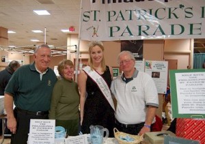 The St. Patrick's parade booth did brisk business.