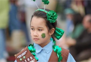 This young lady evidently received the shamrock memo.