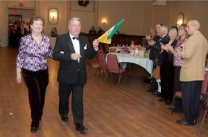 Jimmy Meehan and Nora Campbell carry the banner for County Donegal.