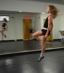 One dancer-a-leaping: Bridget Egan. 