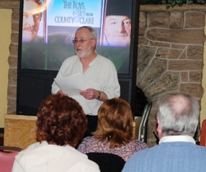 Musician and County Clare native Fintan Malone introduces "The Boys and Girl from County Clare" at last year's film festival. 