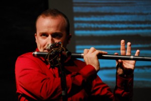 Teada's flute player, Damien Stenson.