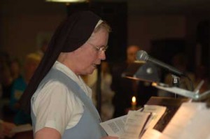 Sr. James Anne does a reading.