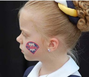 Phillies fan? Sure ... it's all over her face.