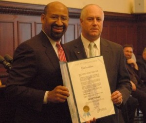 Mayor Michael Nutter and Parade Director Michael Bradley.