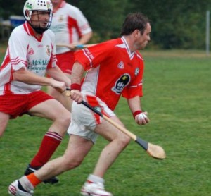 The Shamrocks hurler holds the sliotar in one hand and the hurley in the other during last year's championship game. 