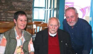 The late Tom Malone flanked by his daugher Marian and his son, Fintan. 