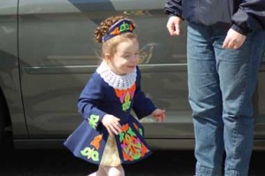 Tess, from the Caitrin dancers, is still learning all the steps.