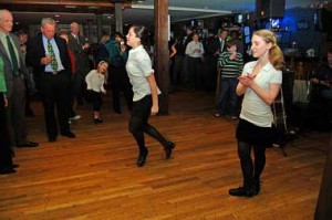 Campbell School dancers Stephanie Miller and Alison Silverman step lively.