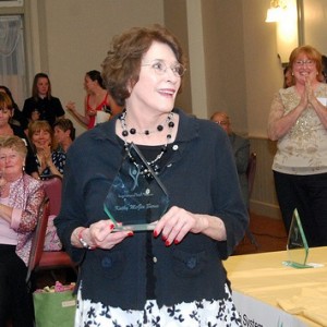 Kathy McGee Burns, receiving the Inspirational Irish Women award.