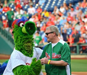 Johnny Doc and the Phillie Phanatic, who wears the green all the time.