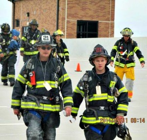 Father and son, at a training exercise