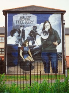 Bernadette Devlin as interpreted by the Bogside Artists in Derry.