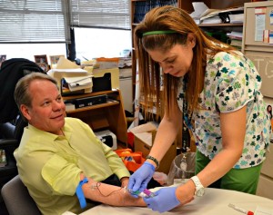 Bill Ryan and nurse Maria Miranda