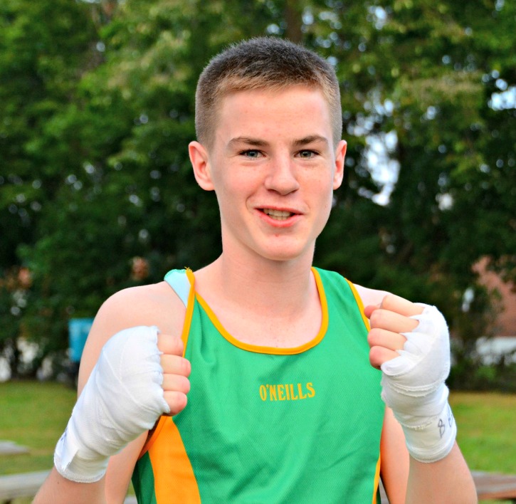 A Holy Family boxer, getting ready to rumble