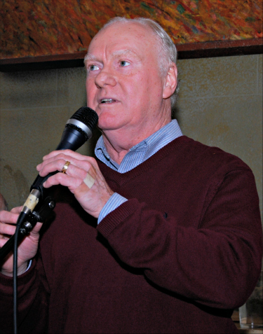 Michael Toner doing a recitation from Beckett at Judge Jimmy Lynn's annual St. Patrick's Day fund-raiser at the Plough and the Stars in 2009