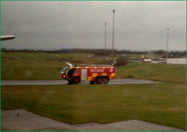 A water cannon salute from the Northern Ireland Fire Service